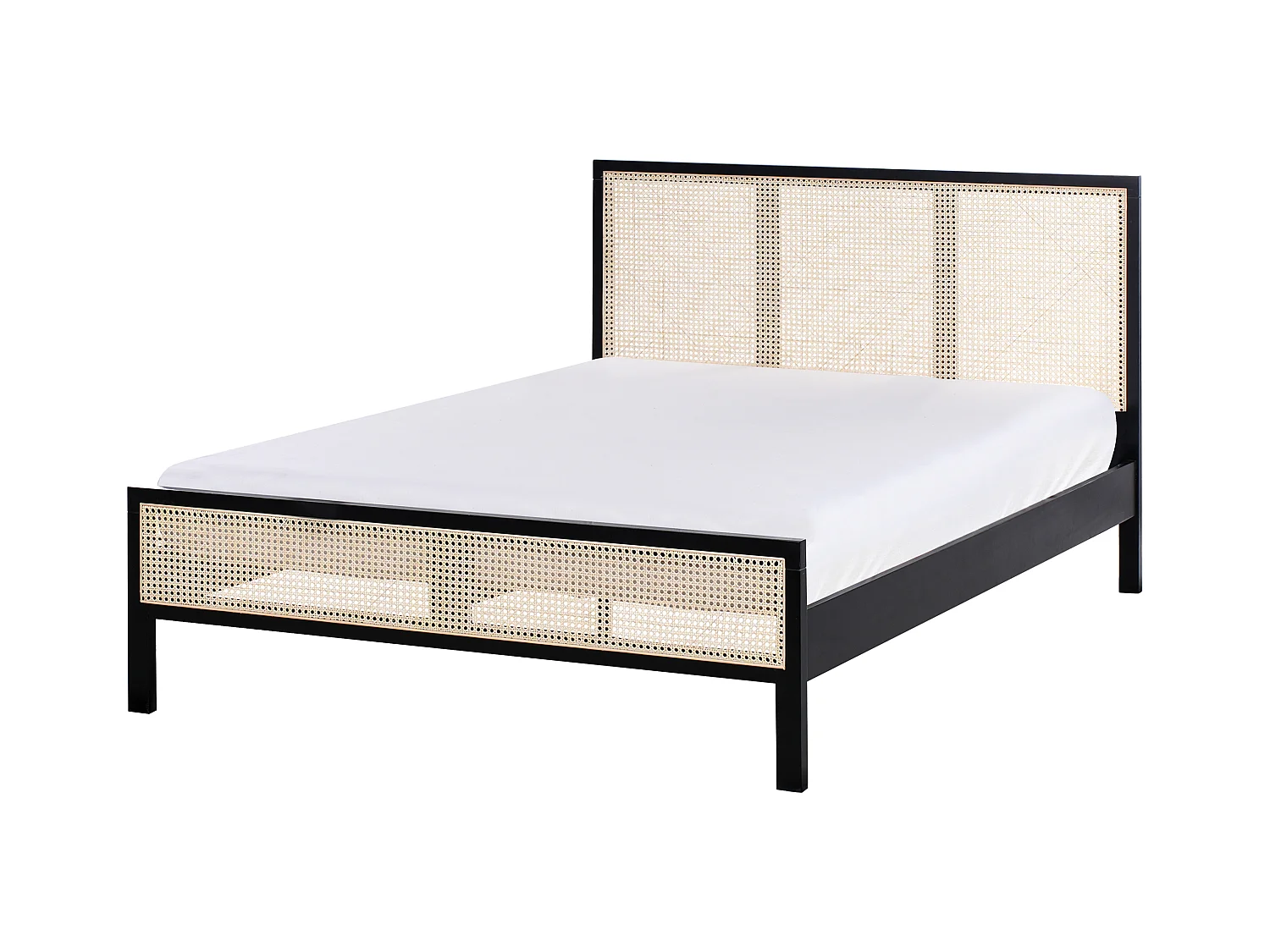 Bett mit Lattenrost Kiefernholz SALERNAS 140 x 200 cm Schwarz