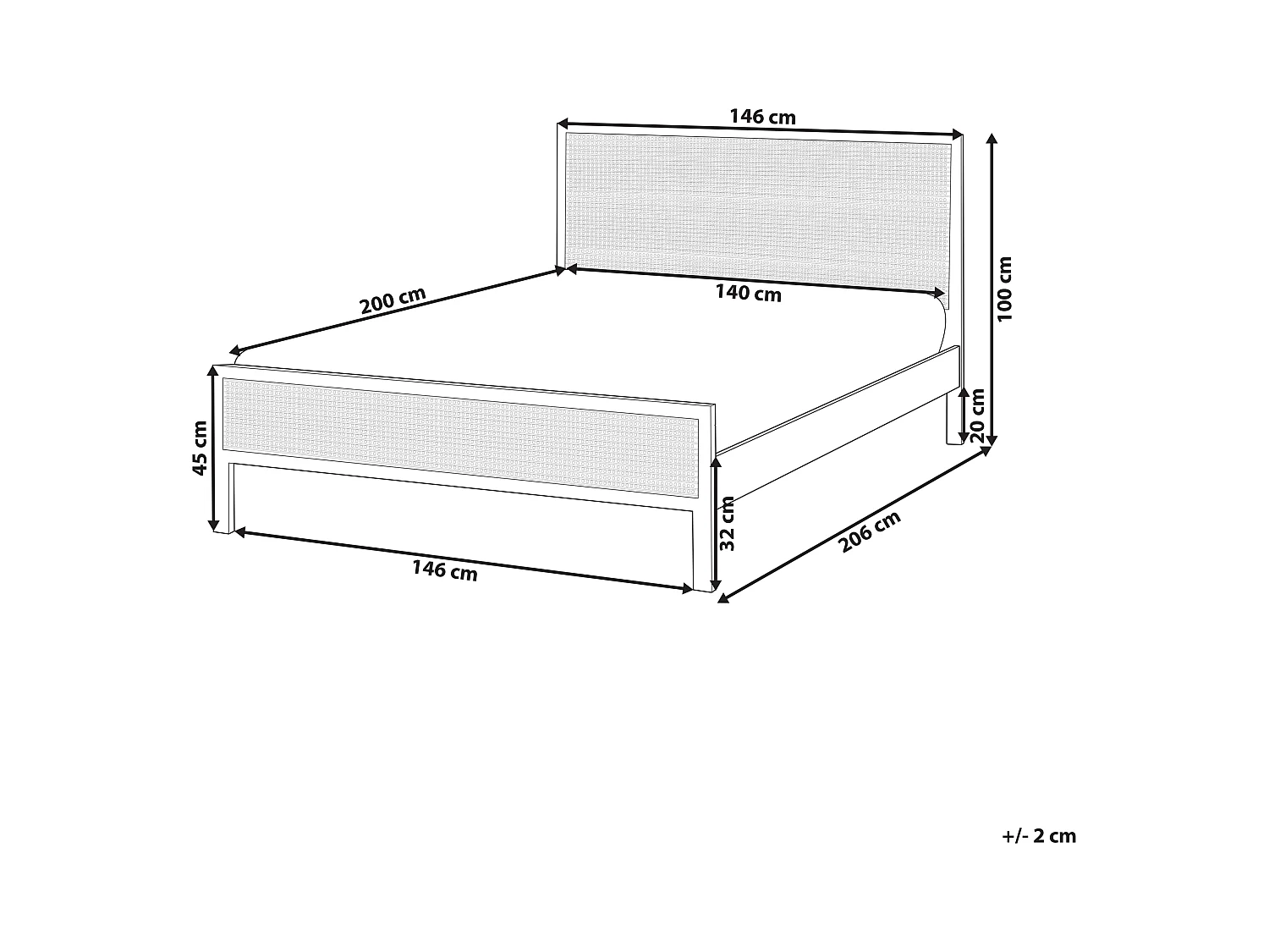 Bett mit Lattenrost Kiefernholz SALERNAS 140 x 200 cm Schwarz