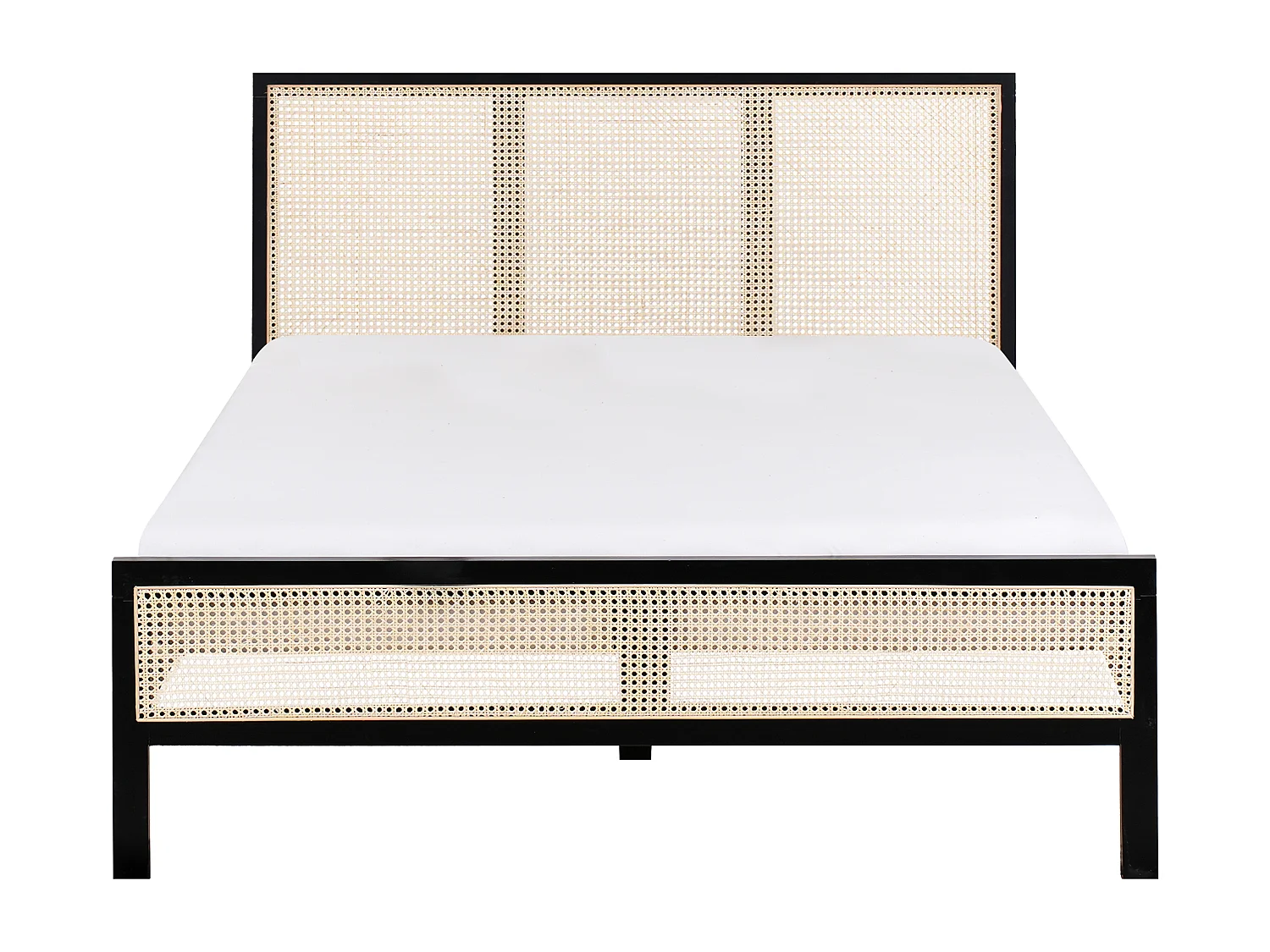 Bett mit Lattenrost Kiefernholz SALERNAS 140 x 200 cm Schwarz