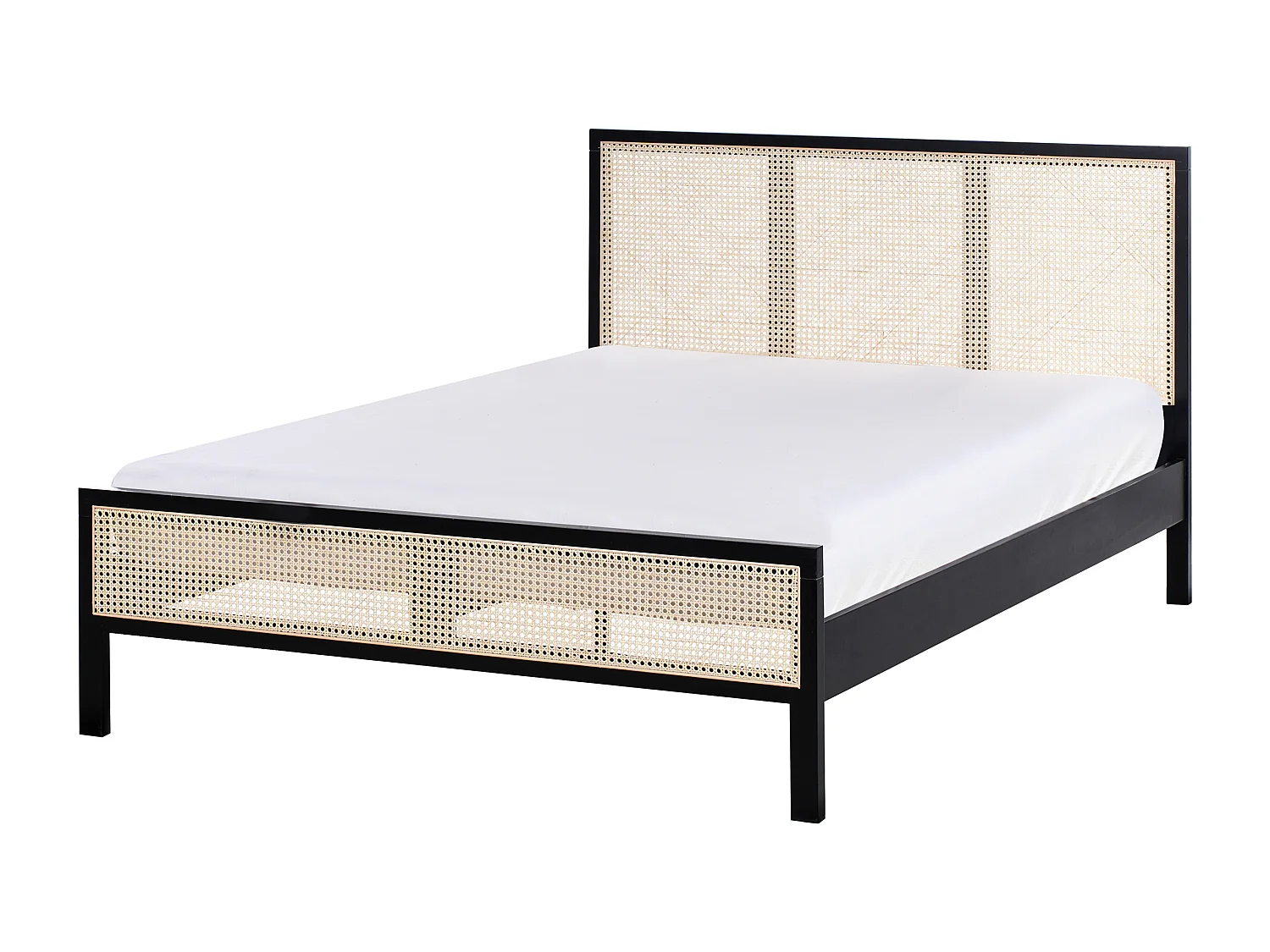 Bett mit Lattenrost Kiefernholz SALERNAS 140 x 200 cm Schwarz