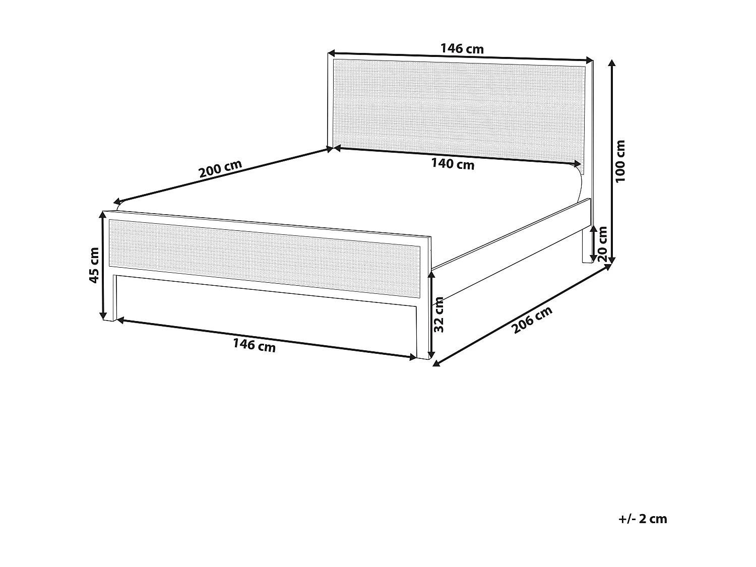 Bett mit Lattenrost Kiefernholz SALERNAS 140 x 200 cm Schwarz