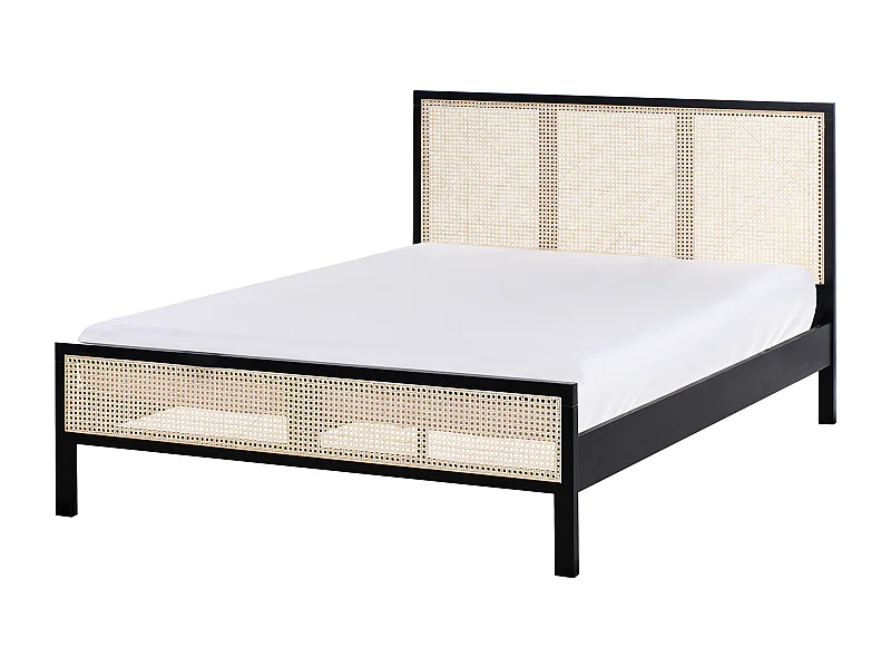 Bett mit Lattenrost Kiefernholz SALERNAS 140 x 200 cm Schwarz