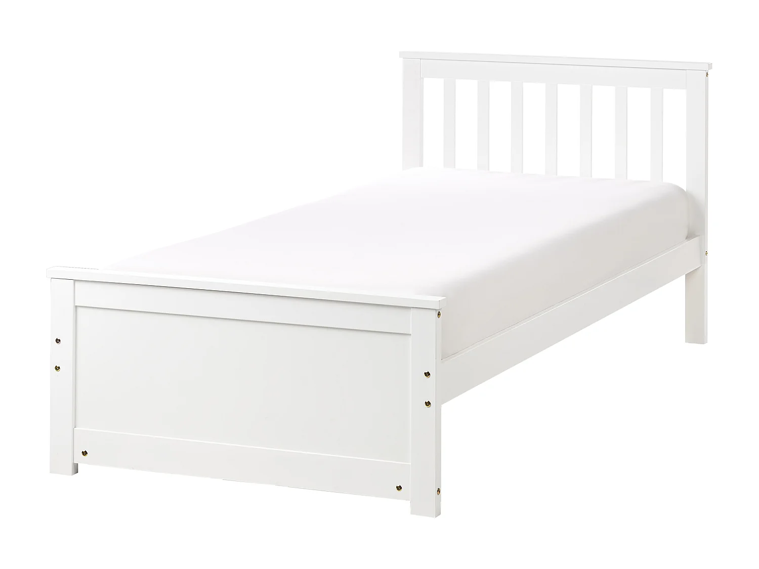 Lit avec sommier Bois de pin OLENDON 90 x 200 cm Blanc