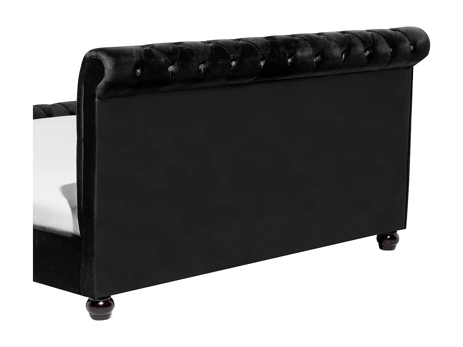 Wasserbett Samtstoff AVALLON 160 x 200 cm Schwarz