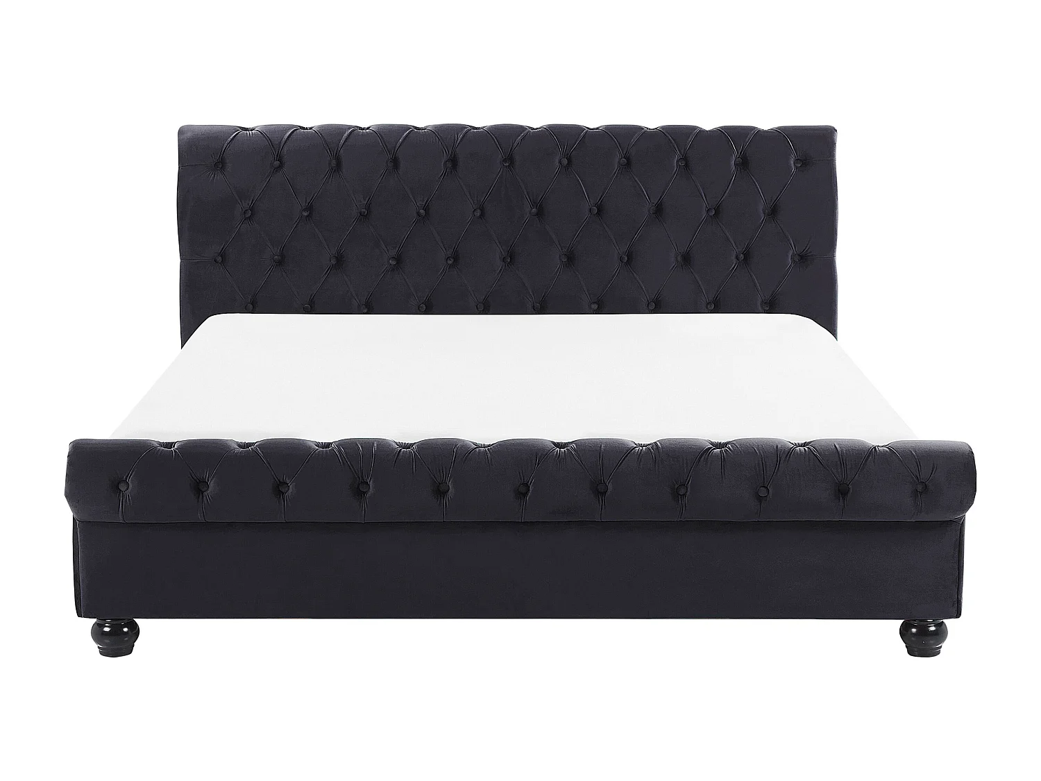 Cama de água Veludo AVALLON 160 x 200 cm Preto