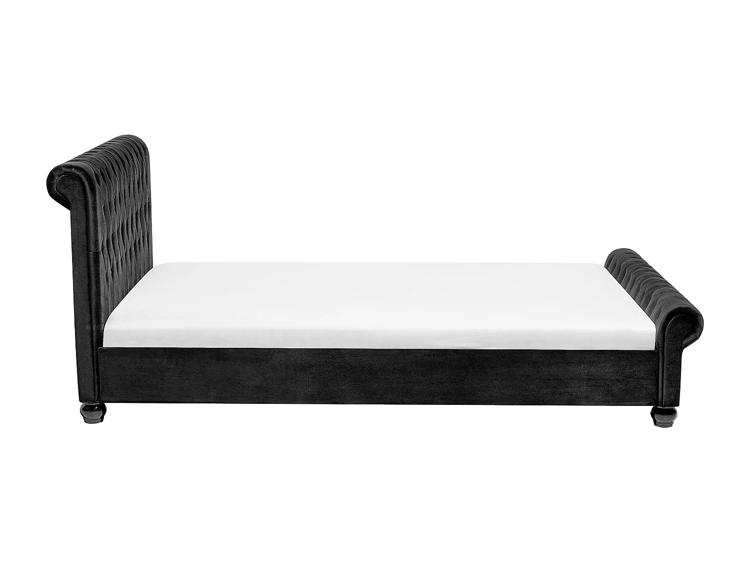 Cama de água Veludo AVALLON 160 x 200 cm Preto