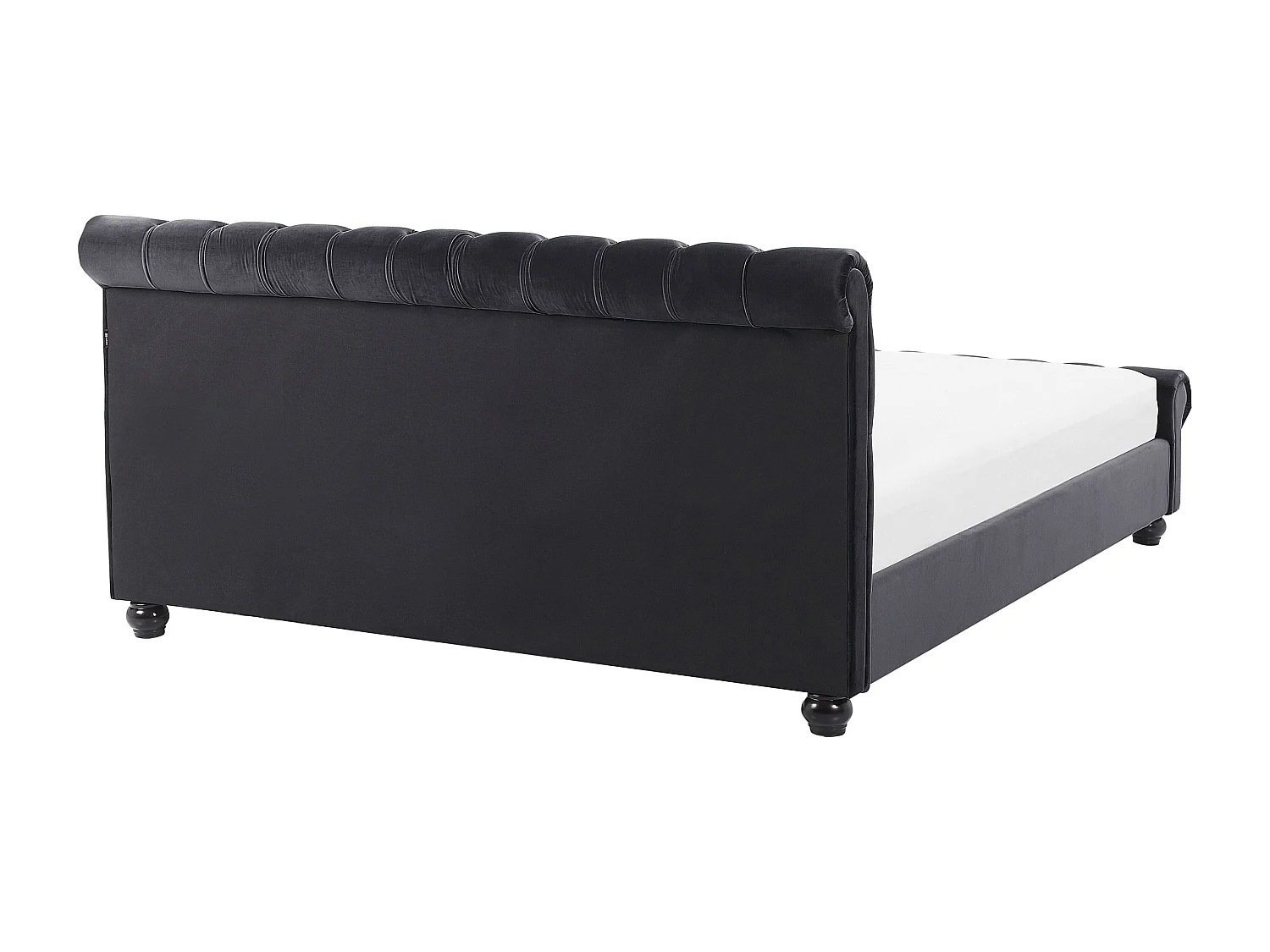 Cama de água Veludo AVALLON 160 x 200 cm Preto