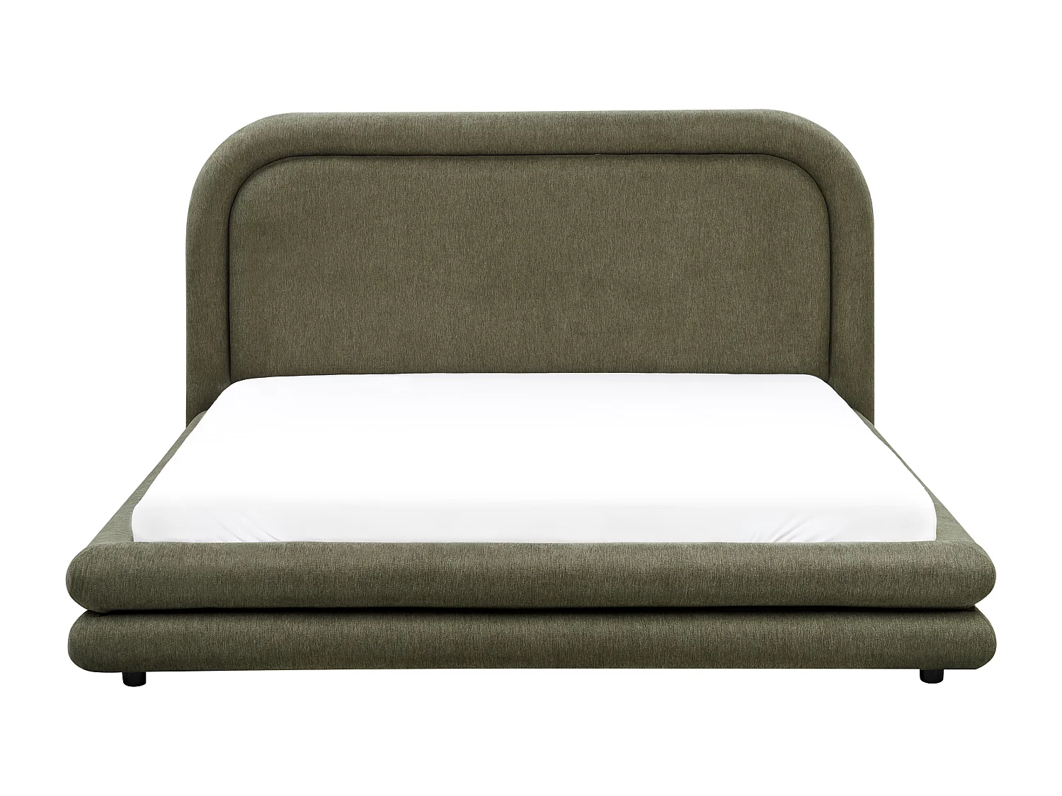 Lit avec sommier Lin synthétique LAVARDENS 160 x 200 cm Vert foncé