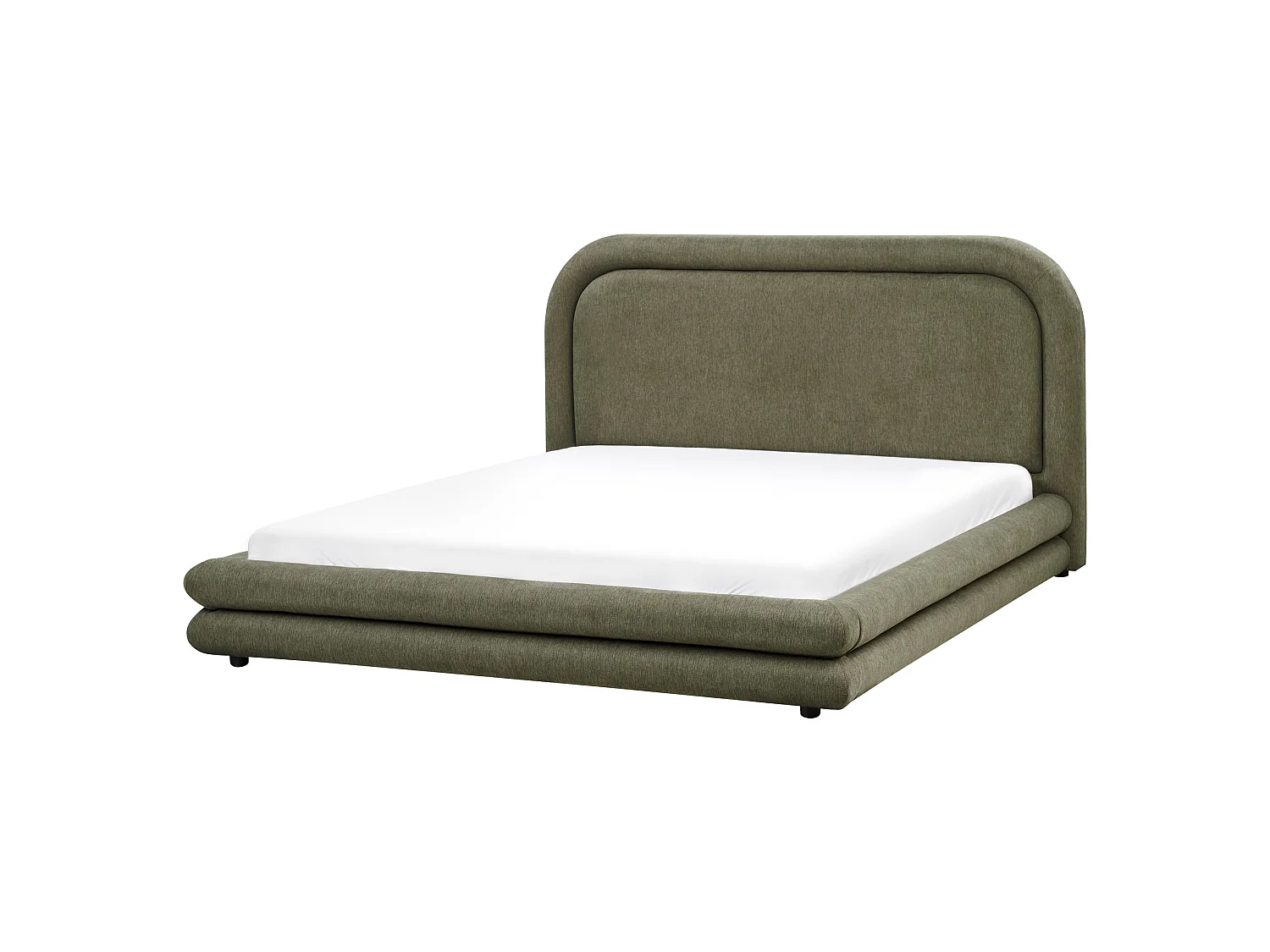 Bed Faux Linen LAVARDENS 160 x 200 cm (EU King Size) Green