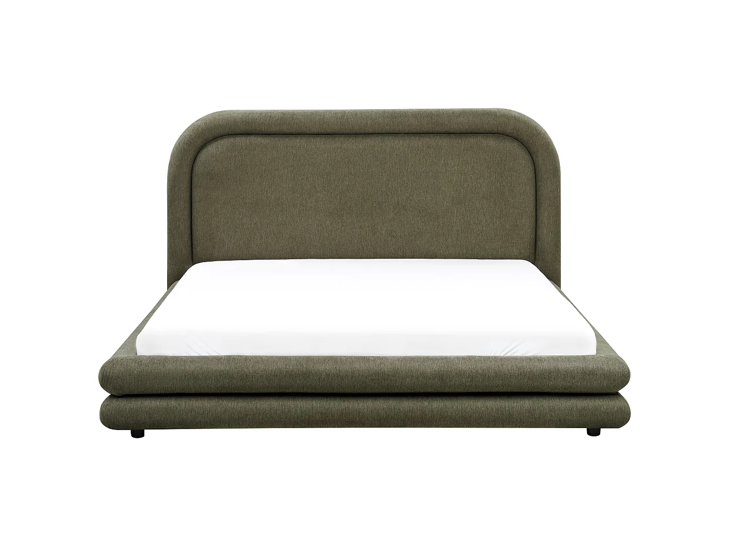 Bed Faux Linen LAVARDENS 160 x 200 cm (EU King Size) Green