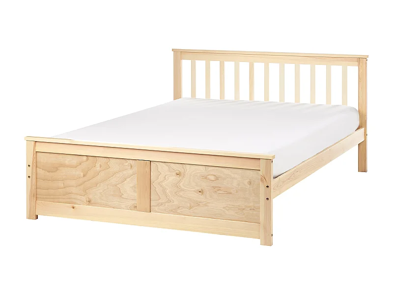 Bett mit Lattenrost Kiefernholz OLENDON 140 x 200 cm Hellbraun
