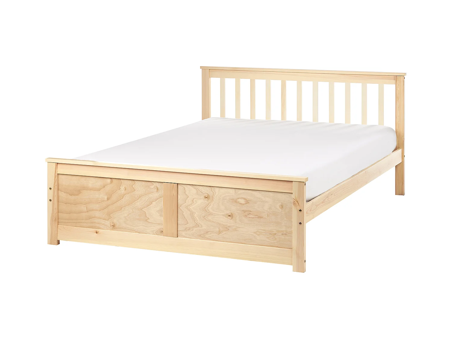 Lit avec sommier Bois de pin OLENDON 140 x 200 cm Marron clair