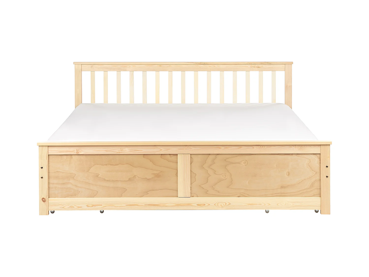 Lit avec tiroirs de rangement Bois de pin OLENDON 180 x 200 cm Marron clair