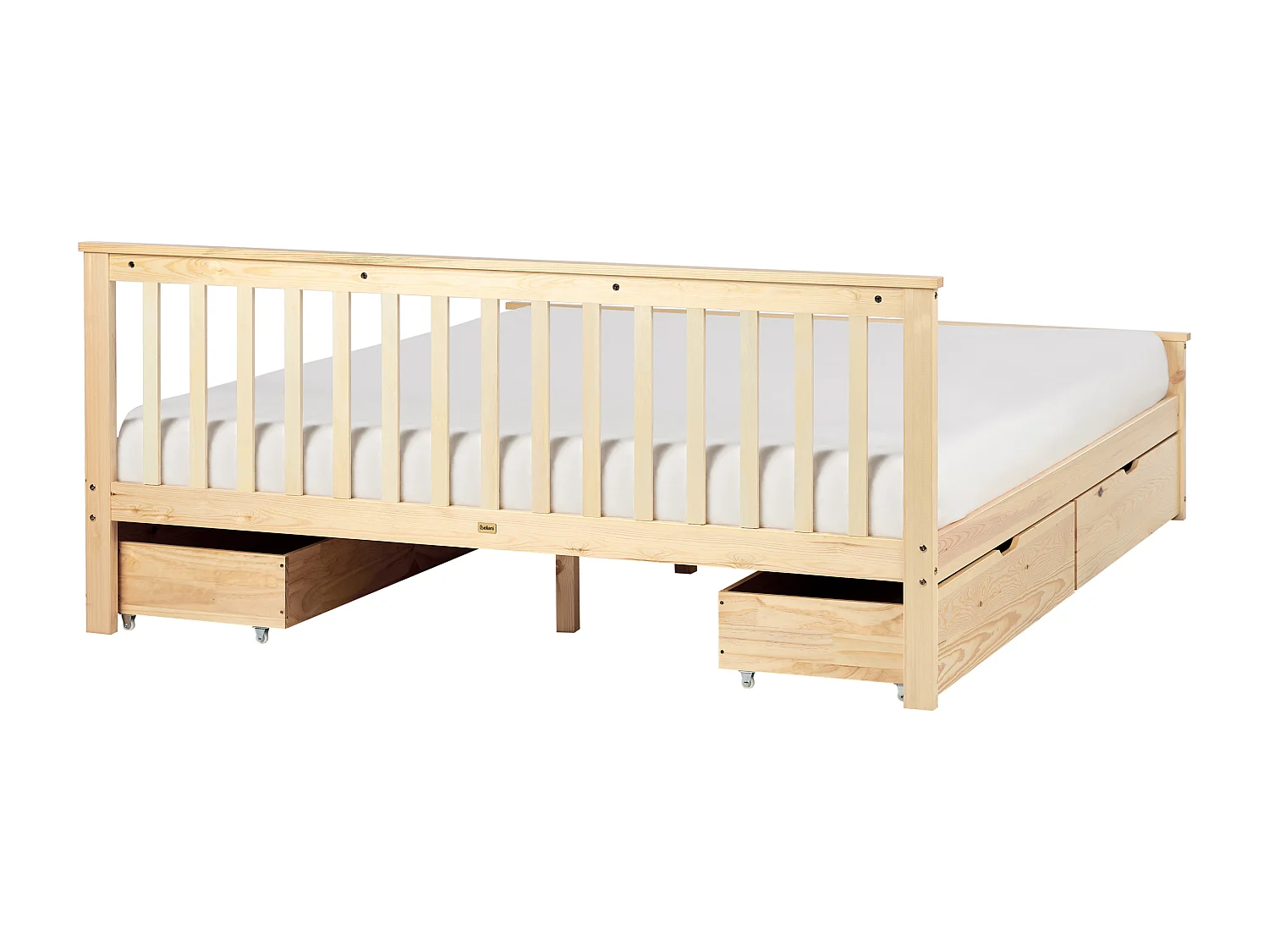 Bett mit Schubladen Kiefernholz OLENDON 180 x 200 cm Hellbraun