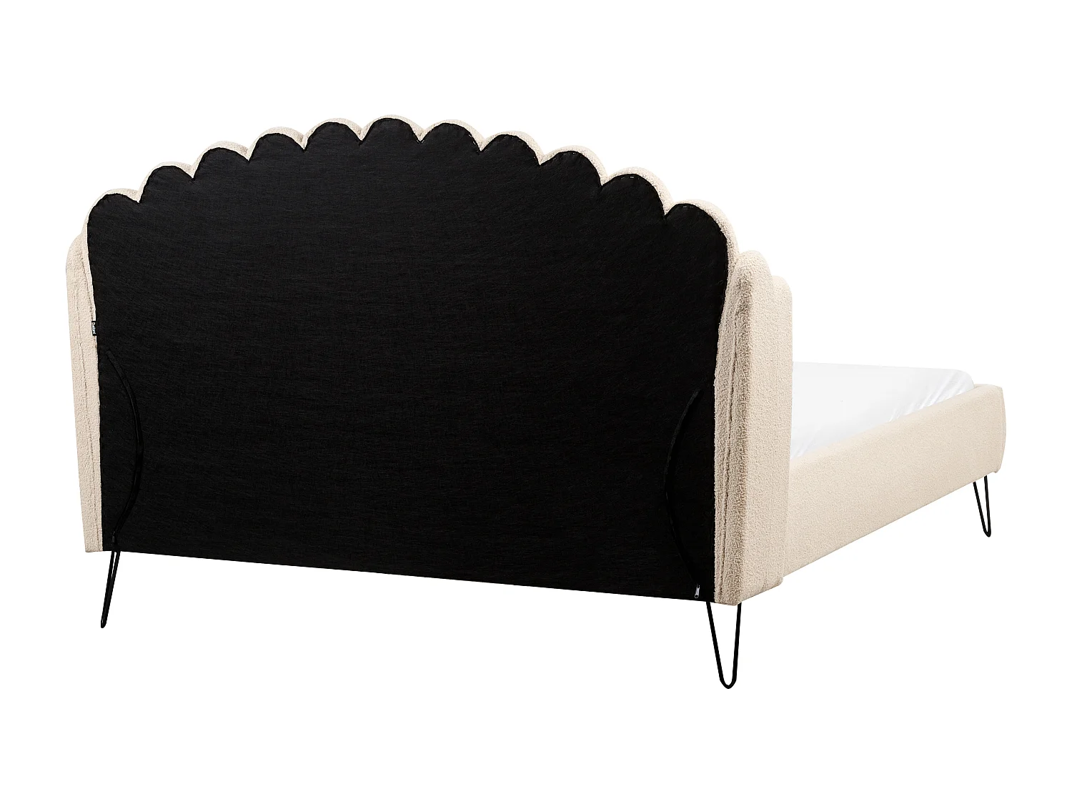 Bett mit Lattenrost Bouclé AMBILLOU 140 x 200 cm Beige