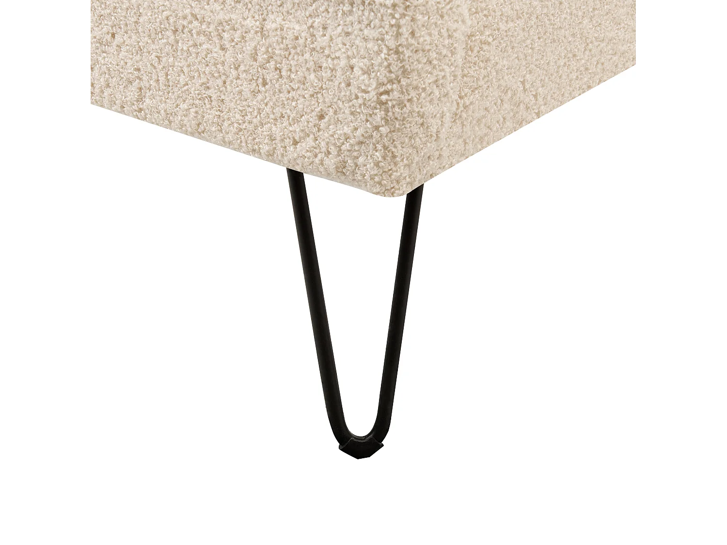 Bed Bouclé AMBILLOU 140 x 200 cm Beige