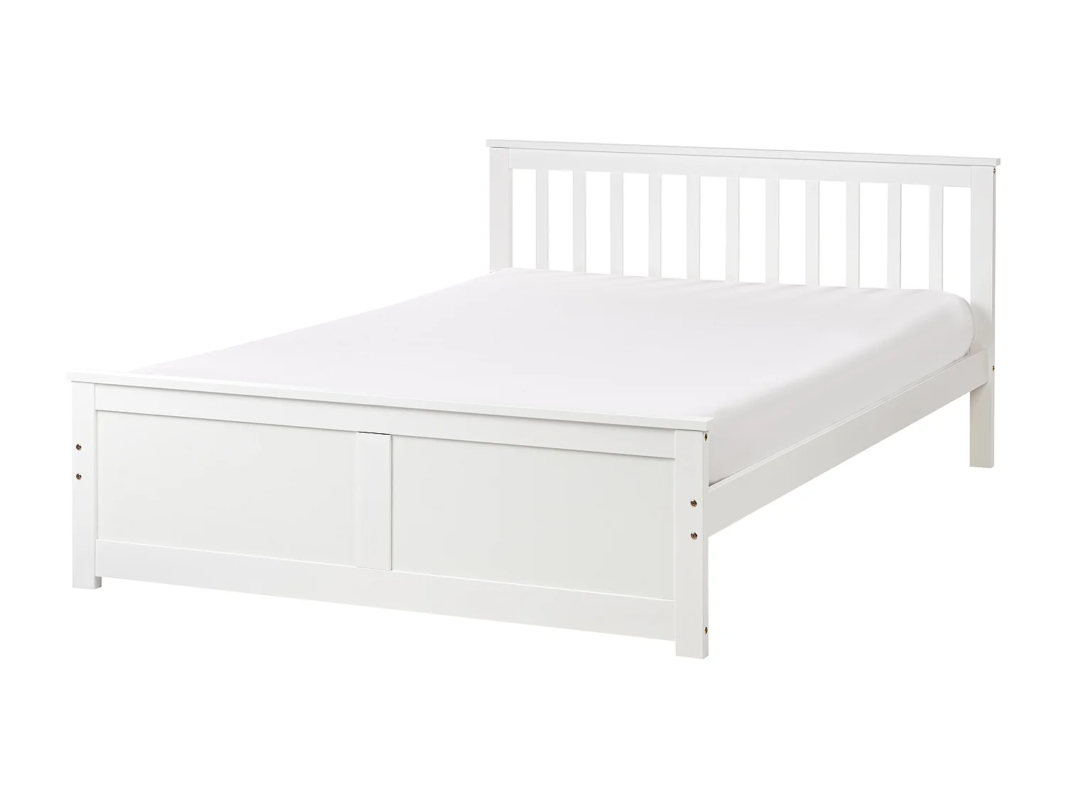 Lit avec sommier Bois de pin OLENDON 140 x 200 cm Blanc