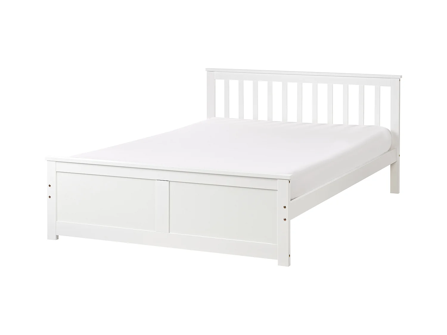 Bett mit Lattenrost Kiefernholz OLENDON 140 x 200 cm Weiss