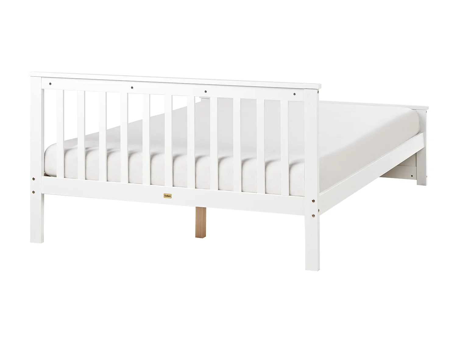 Bett mit Lattenrost Kiefernholz OLENDON 140 x 200 cm Weiss