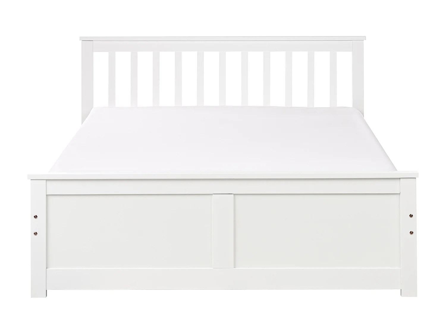 Bett mit Lattenrost Kiefernholz OLENDON 140 x 200 cm Weiss