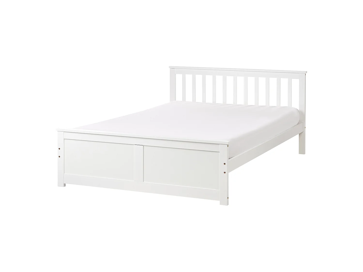 Bed Pine Wood OLENDON 140 x 200 cm (EU Double) White
