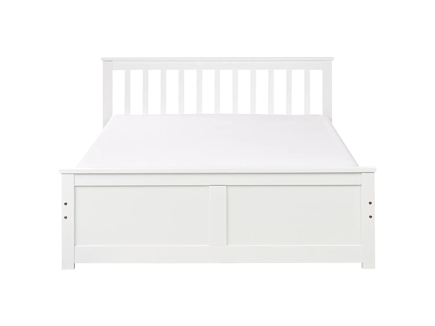 Bed Pine Wood OLENDON 140 x 200 cm (EU Double) White
