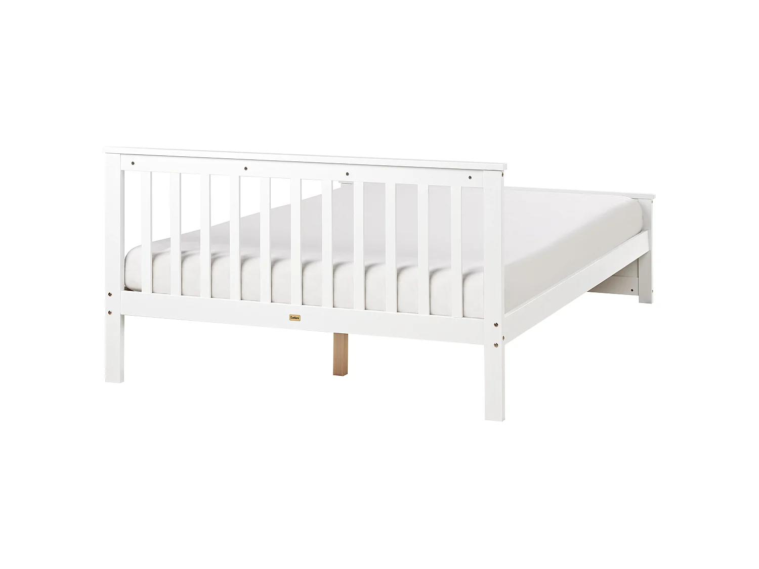 Bed Pine Wood OLENDON 140 x 200 cm (EU Double) White
