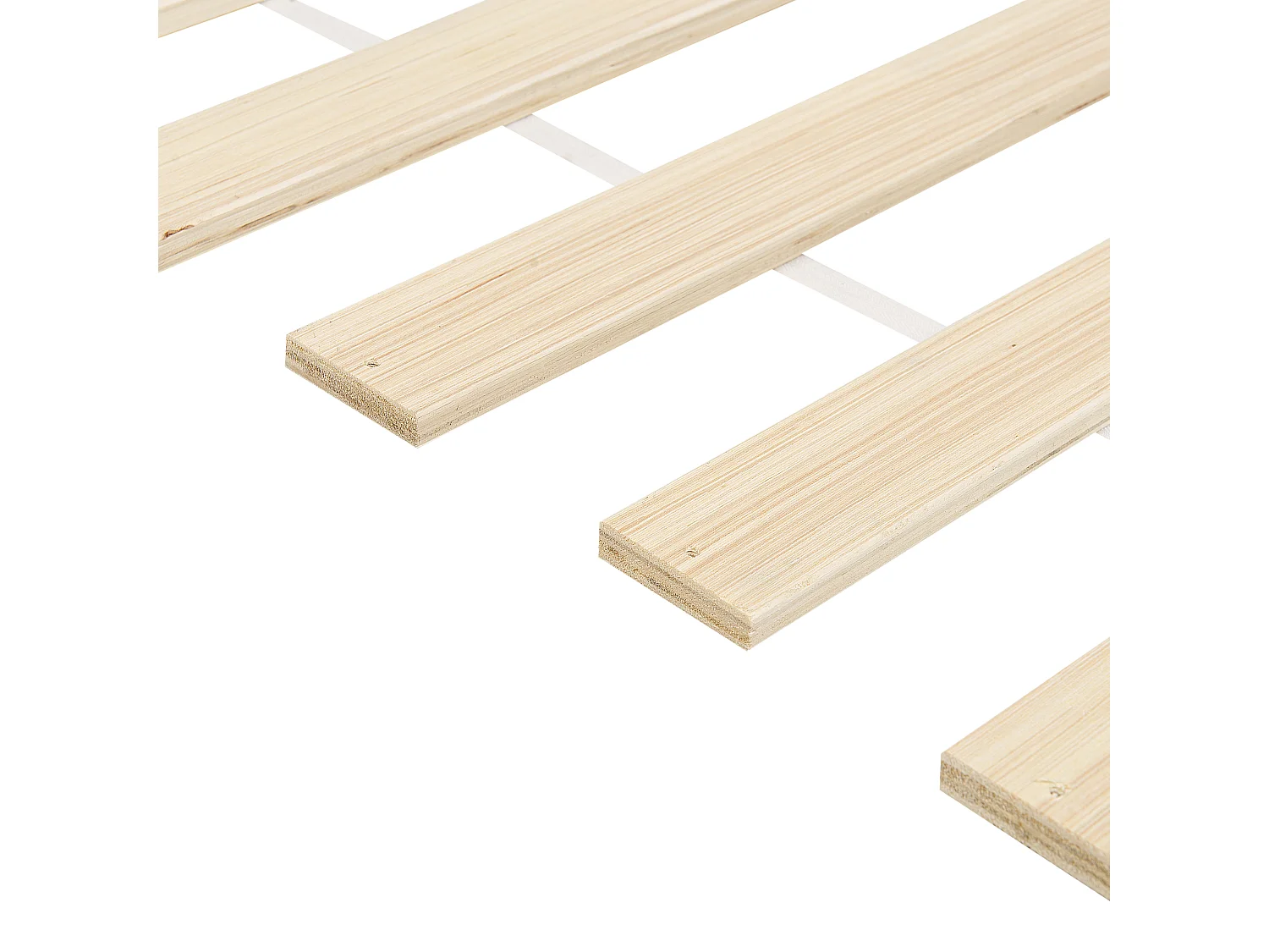 Bed Pine Wood OLENDON 140 x 200 cm (EU Double) White