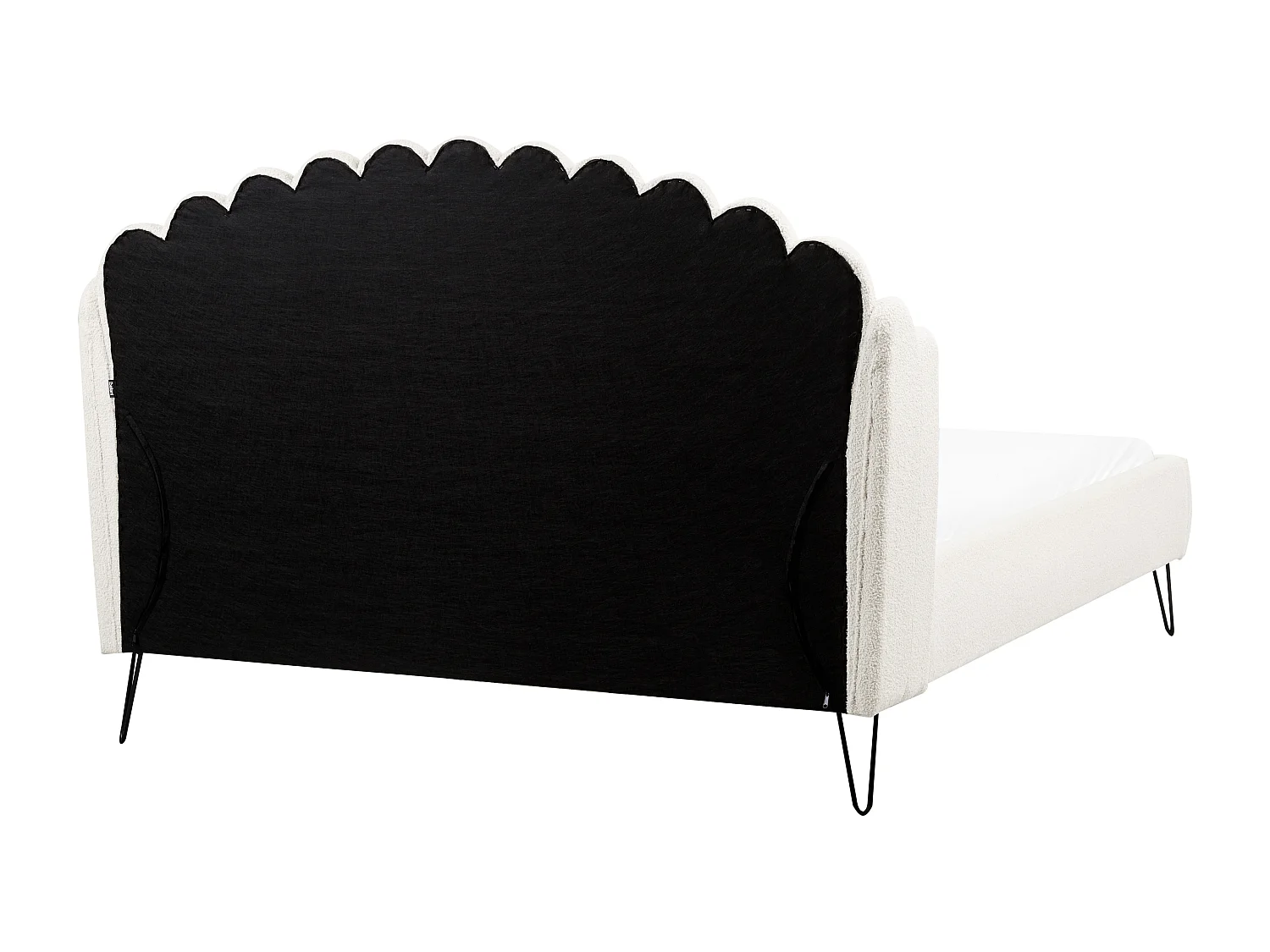 Bett mit Lattenrost Bouclé AMBILLOU 160 x 200 cm Cremeweiss