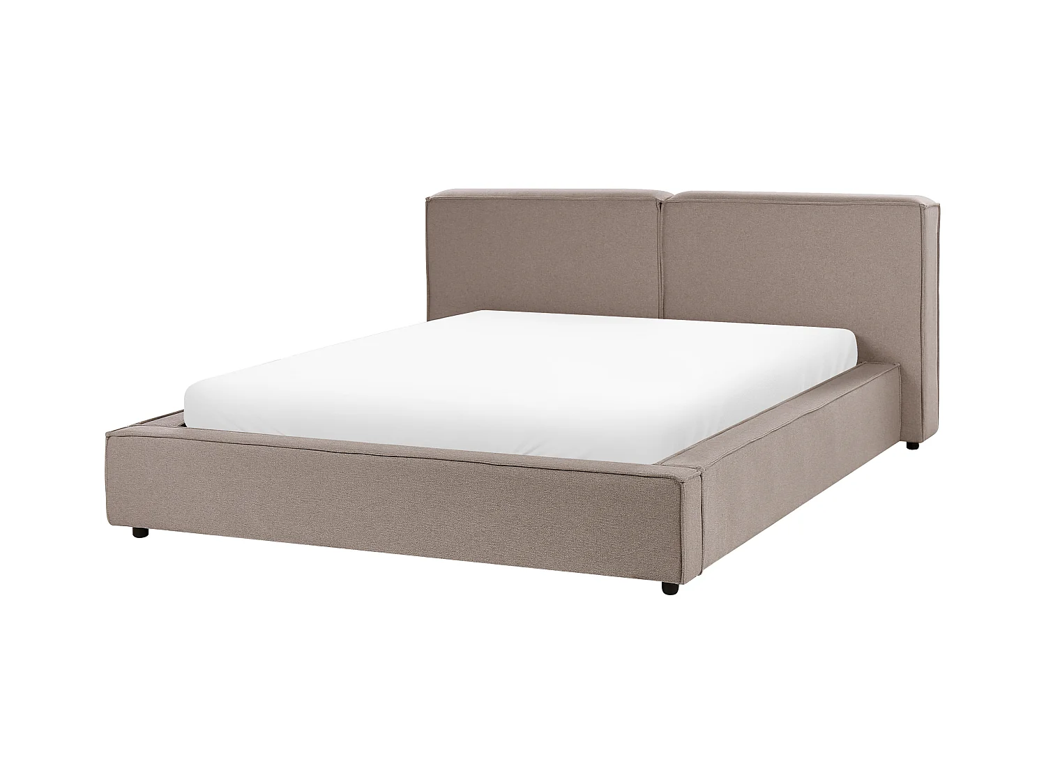 Bett mit Lattenrost Stoff LINARDS 160 x 200 cm Hellbraun