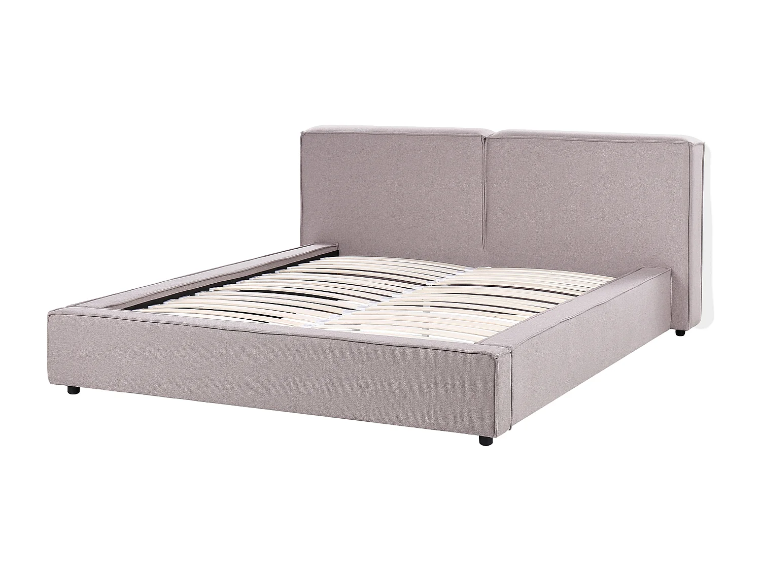 Bett mit Lattenrost Stoff LINARDS 160 x 200 cm Hellbraun