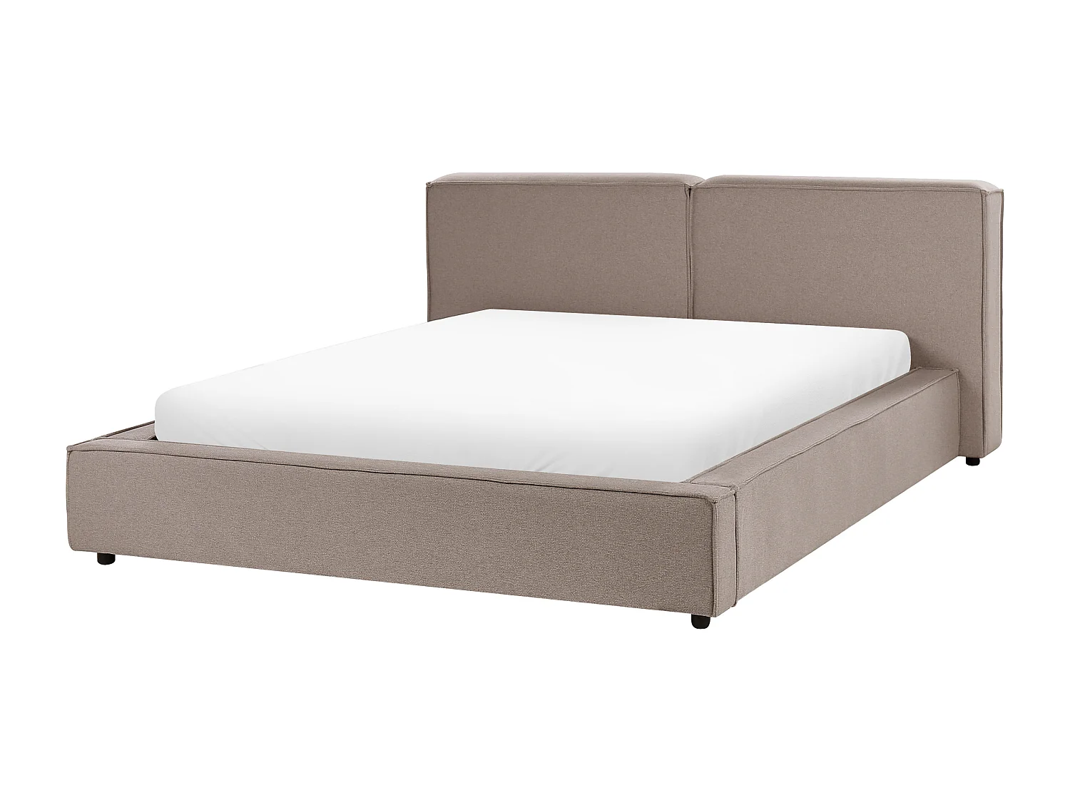 Cama Tecido LINARDS 160 x 200 cm Castanho claro