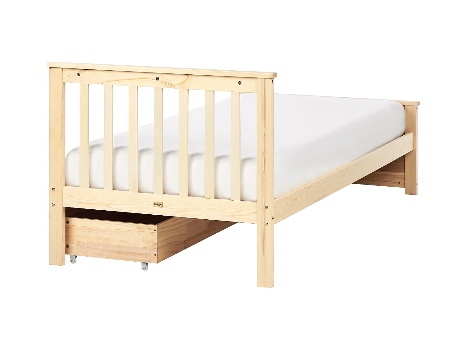 Lit avec tiroirs de rangement Bois de pin OLENDON 90 x 200 cm Marron clair