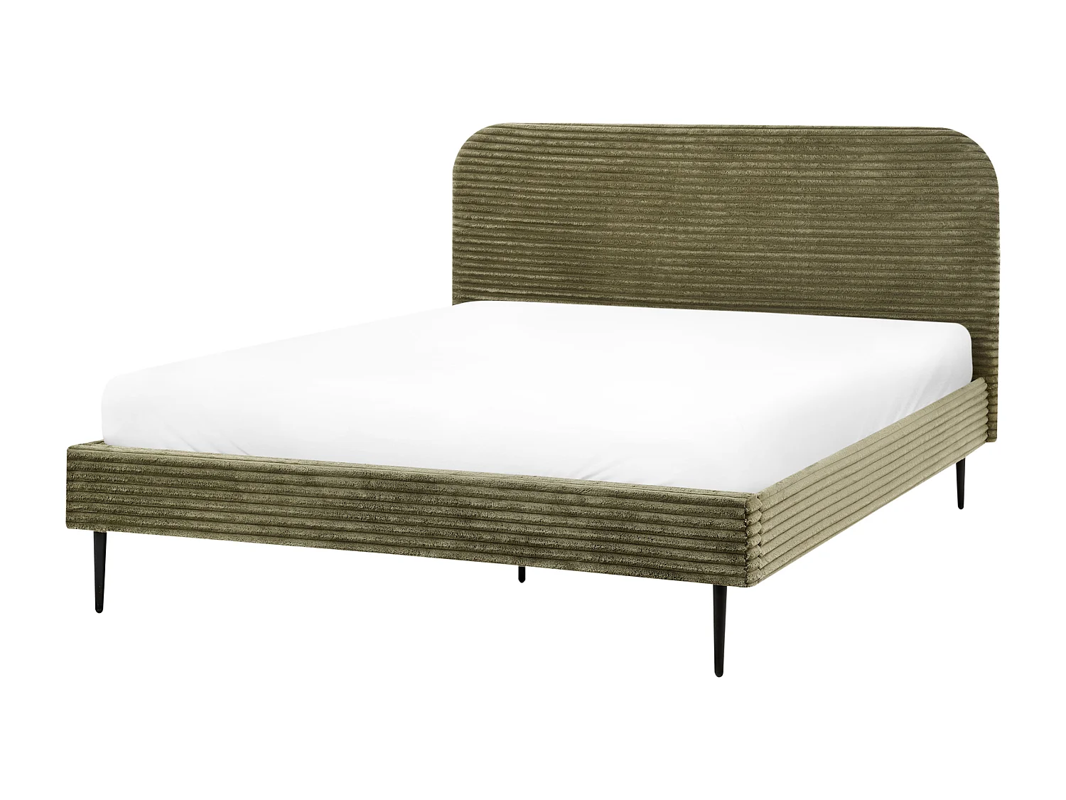 Lit avec sommier Velours côtelé FLAYAT 160 x 200 cm Vert