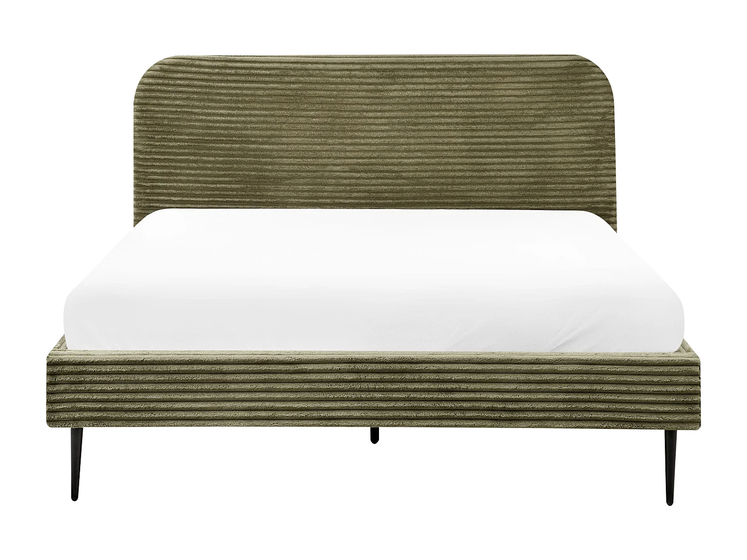Lit avec sommier Velours côtelé FLAYAT 160 x 200 cm Vert