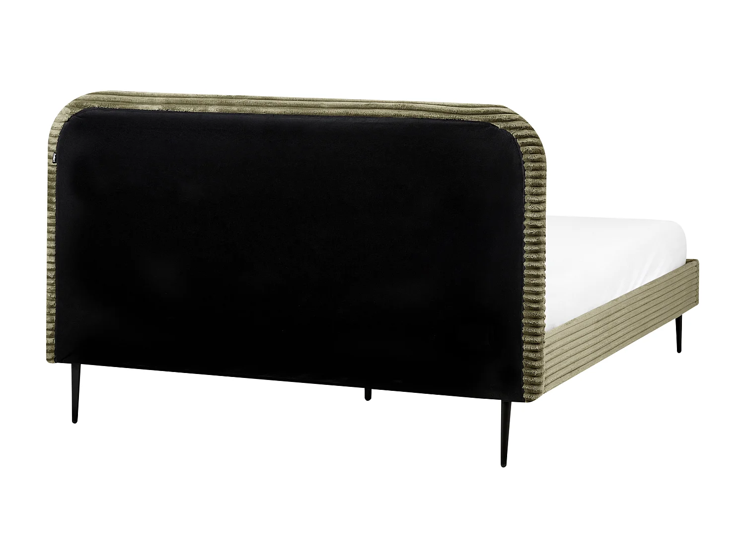 Lit avec sommier Velours côtelé FLAYAT 160 x 200 cm Vert