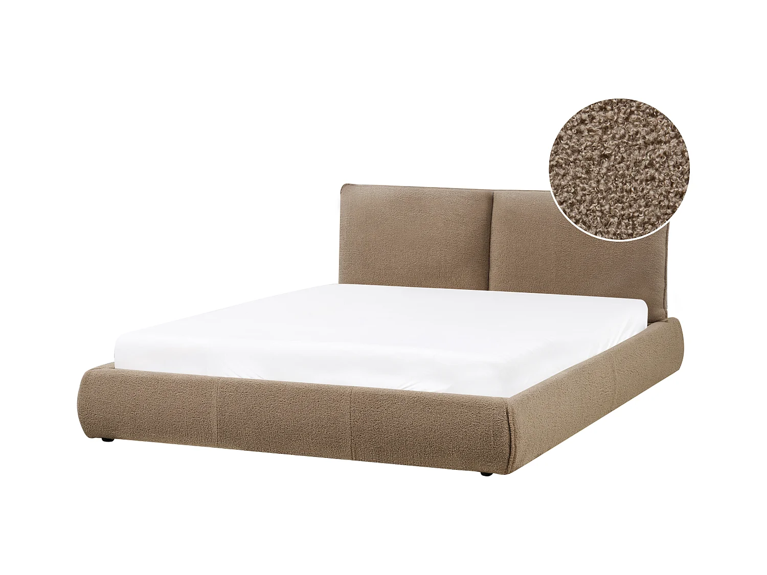 Wasserbett Bouclé VINAY 160 x 200 cm Braun