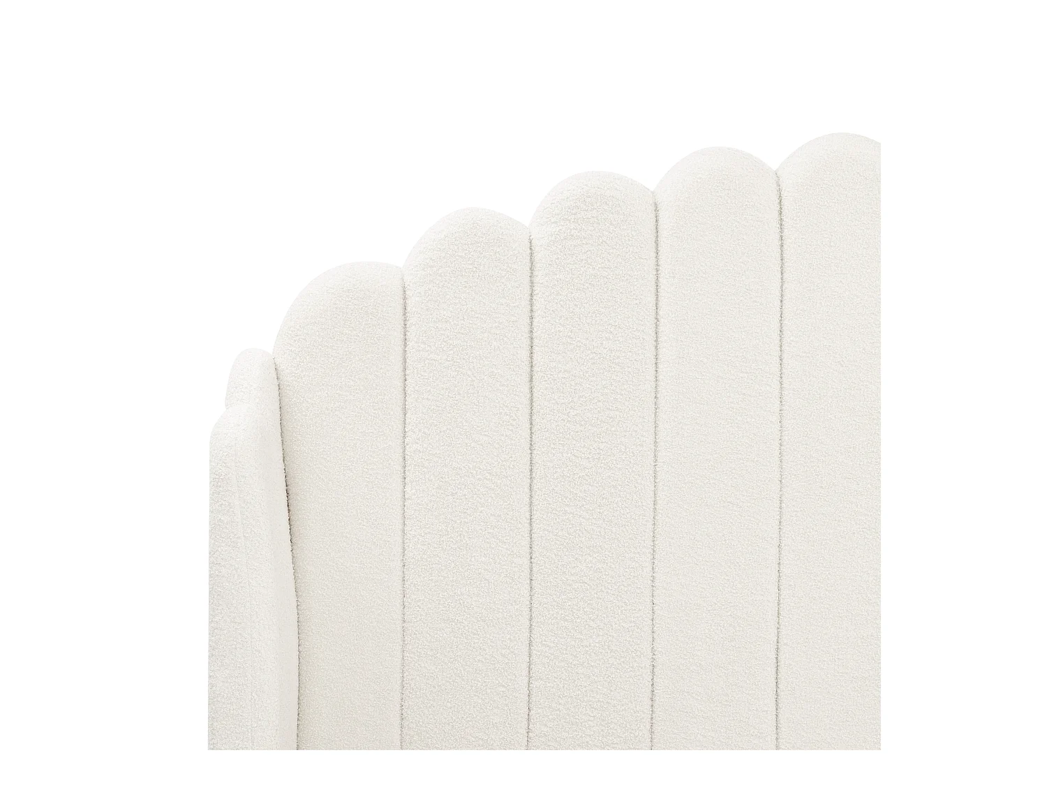 Lit avec sommier Bouclé AMBILLOU 140 x 200 cm Blanc cassé