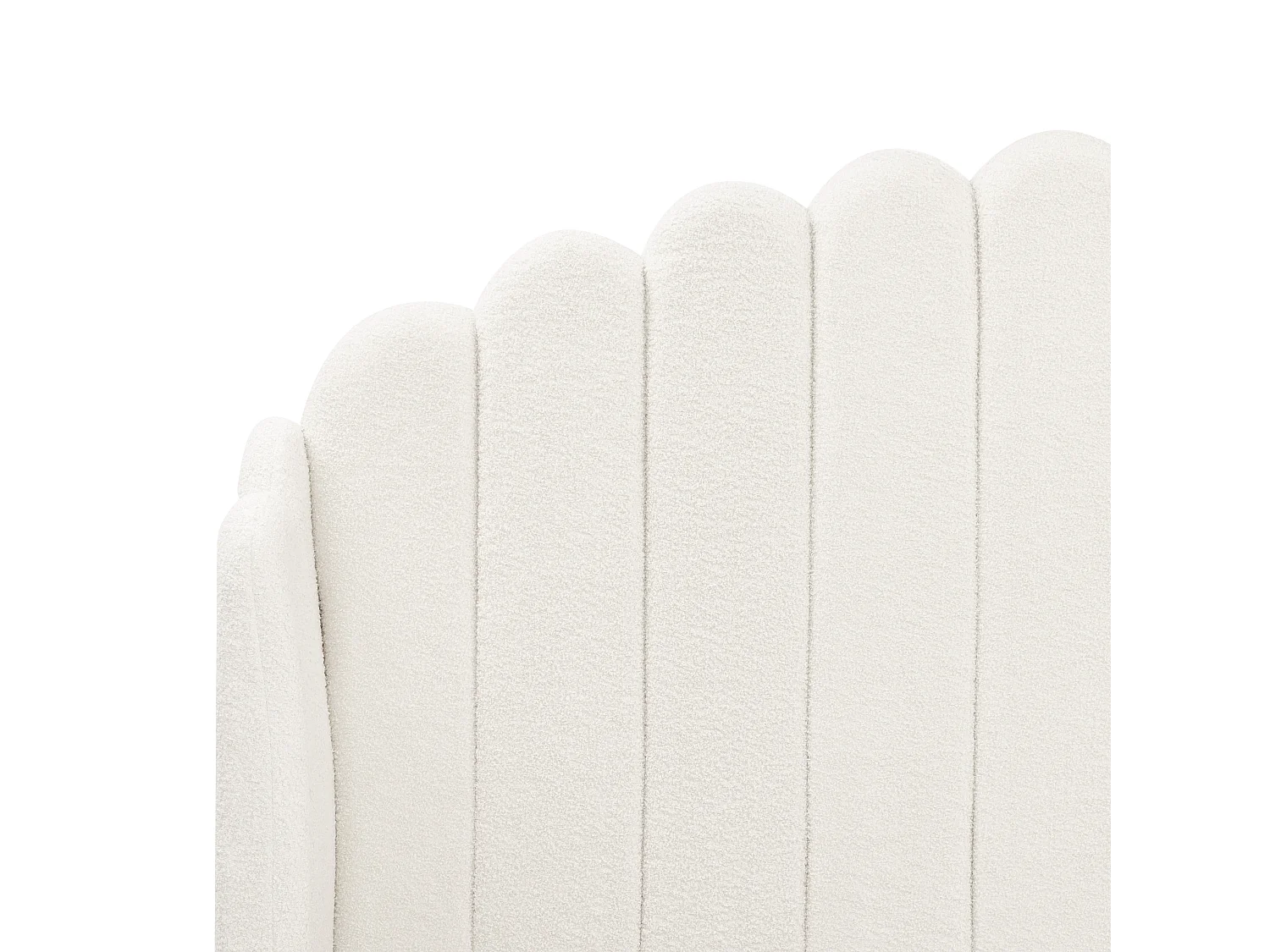 Letto Bouclé AMBILLOU 140 x 200 cm Bianco sporco