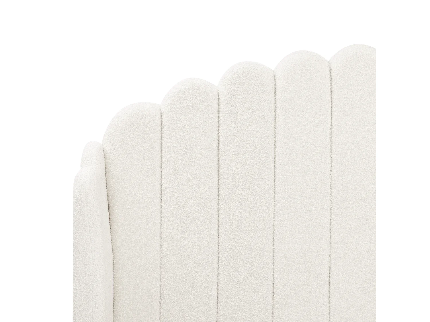 Lit avec sommier Bouclé AMBILLOU 140 x 200 cm Blanc cassé