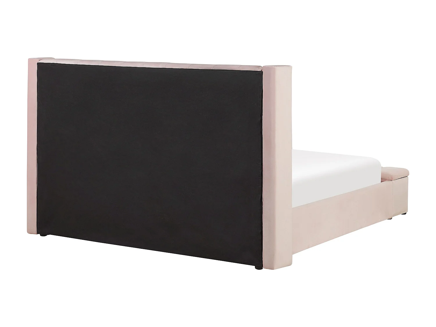 Letto ad acqua con panca contenitore Velluto NOYERS 160 x 200 cm Rosa pastello