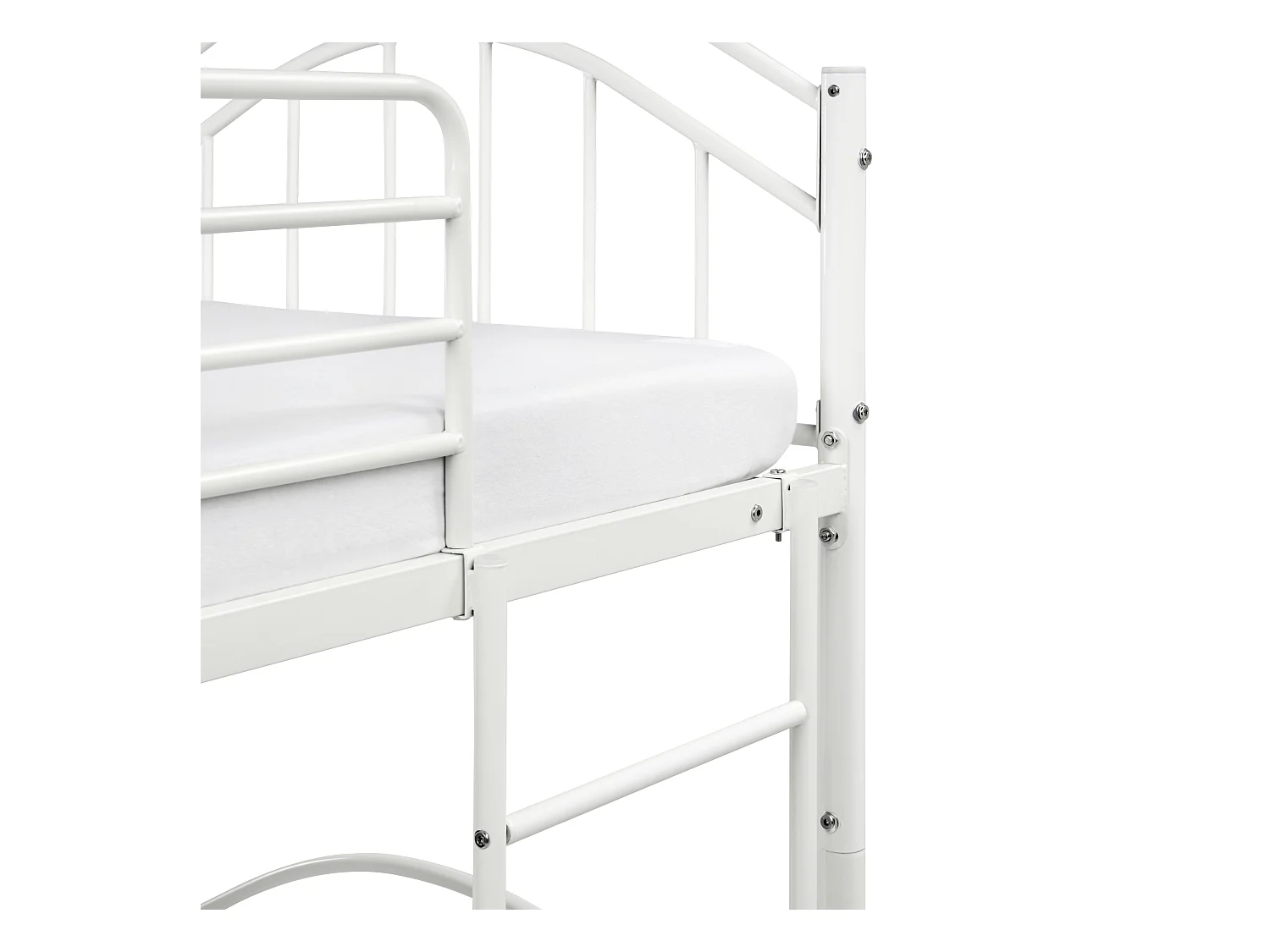 Lit superposé Métal CHARTRES 90 x 200 cm Blanc