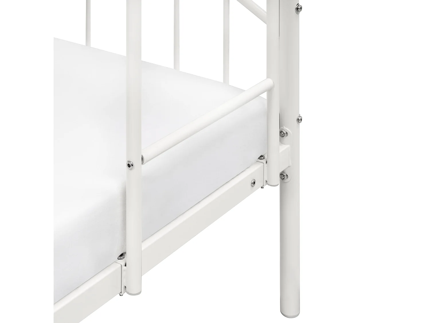 Hochbett Metall CHARTRES 90 x 200 cm Weiss