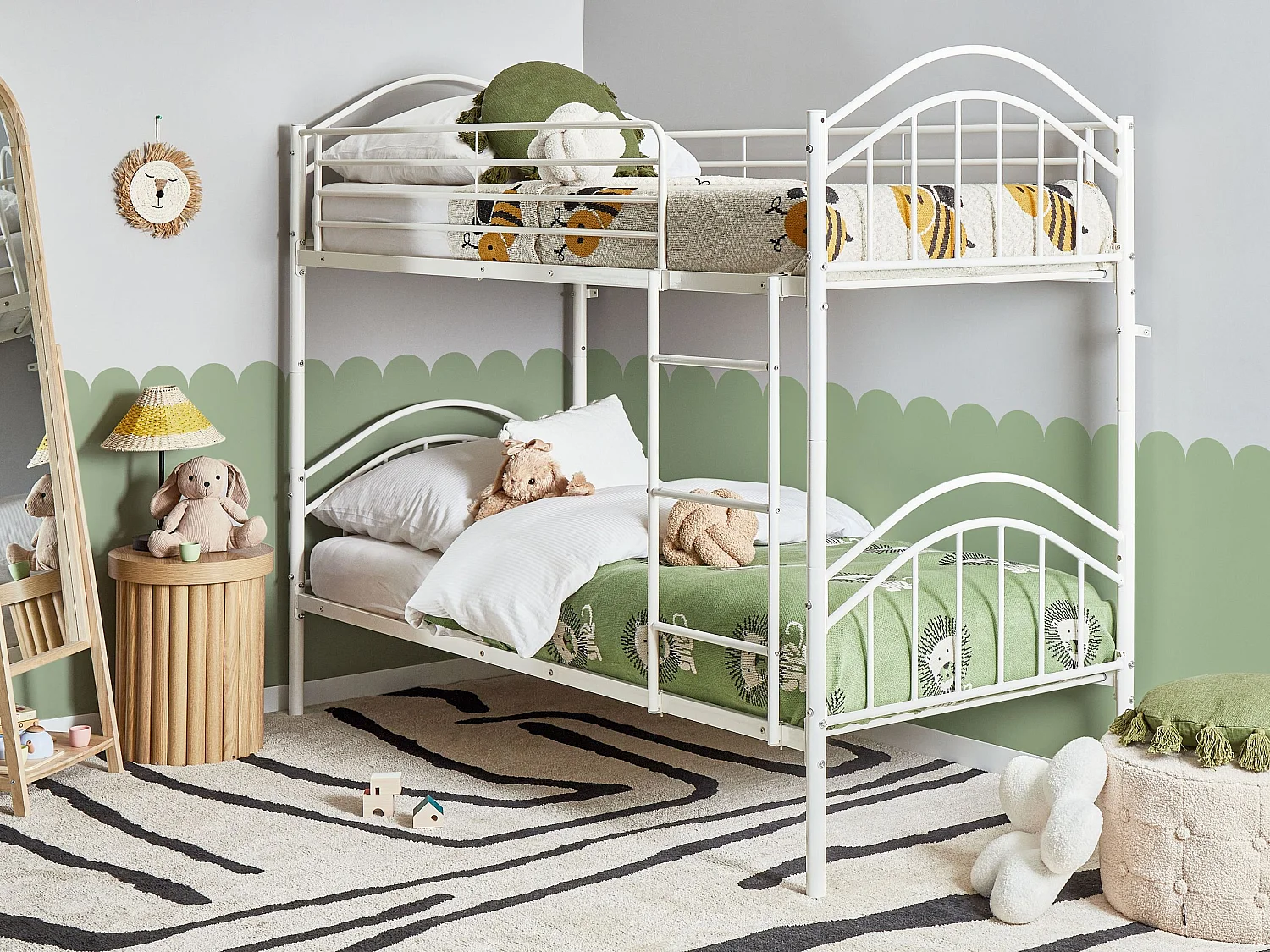 Bunk Bed Metal CHARTRES 90 x 200 cm (EU Single) White