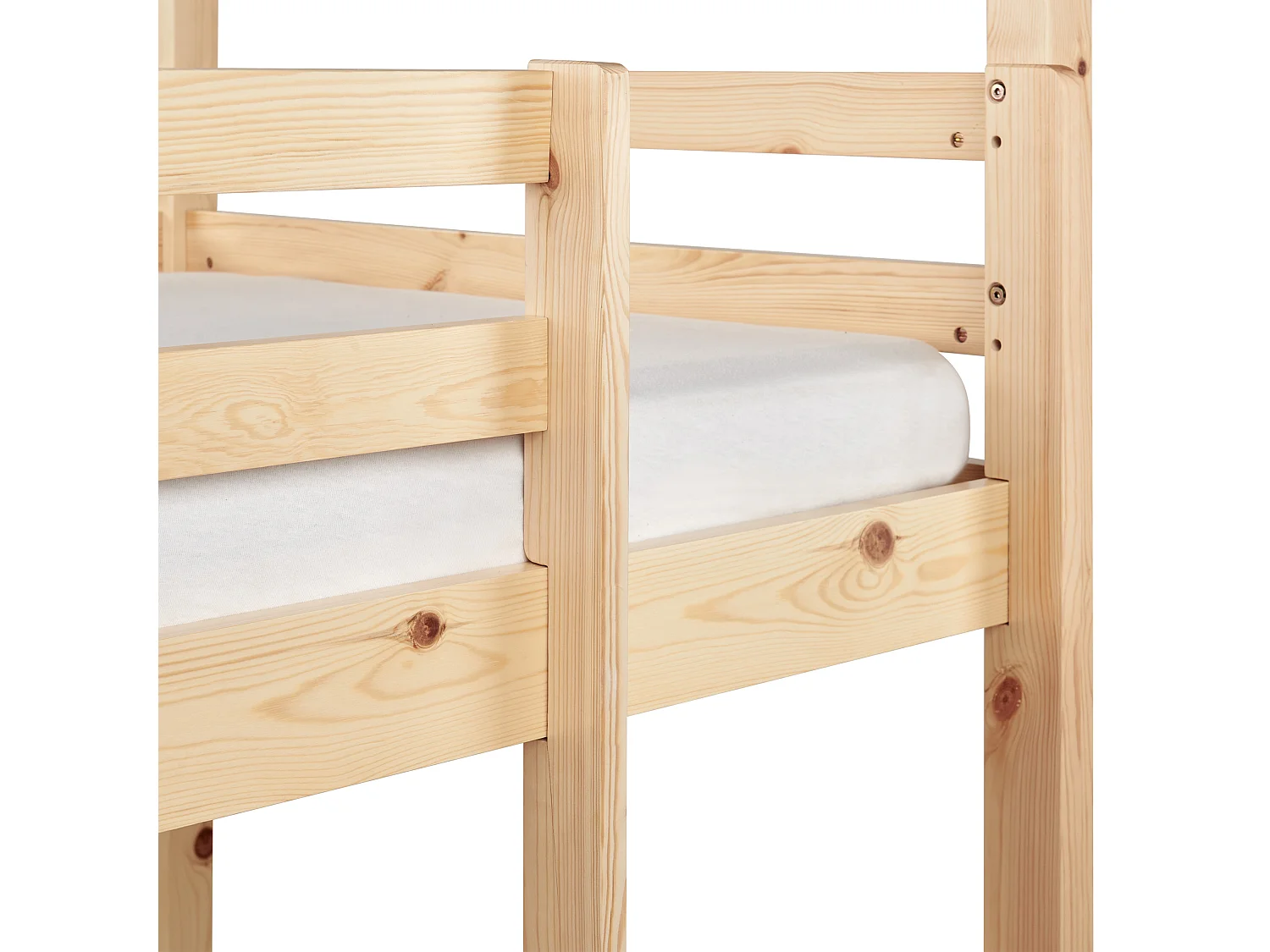 Lit superposé Maison Bois de pin GIRGOLS 90 x 200 cm avec rangement Marron clair