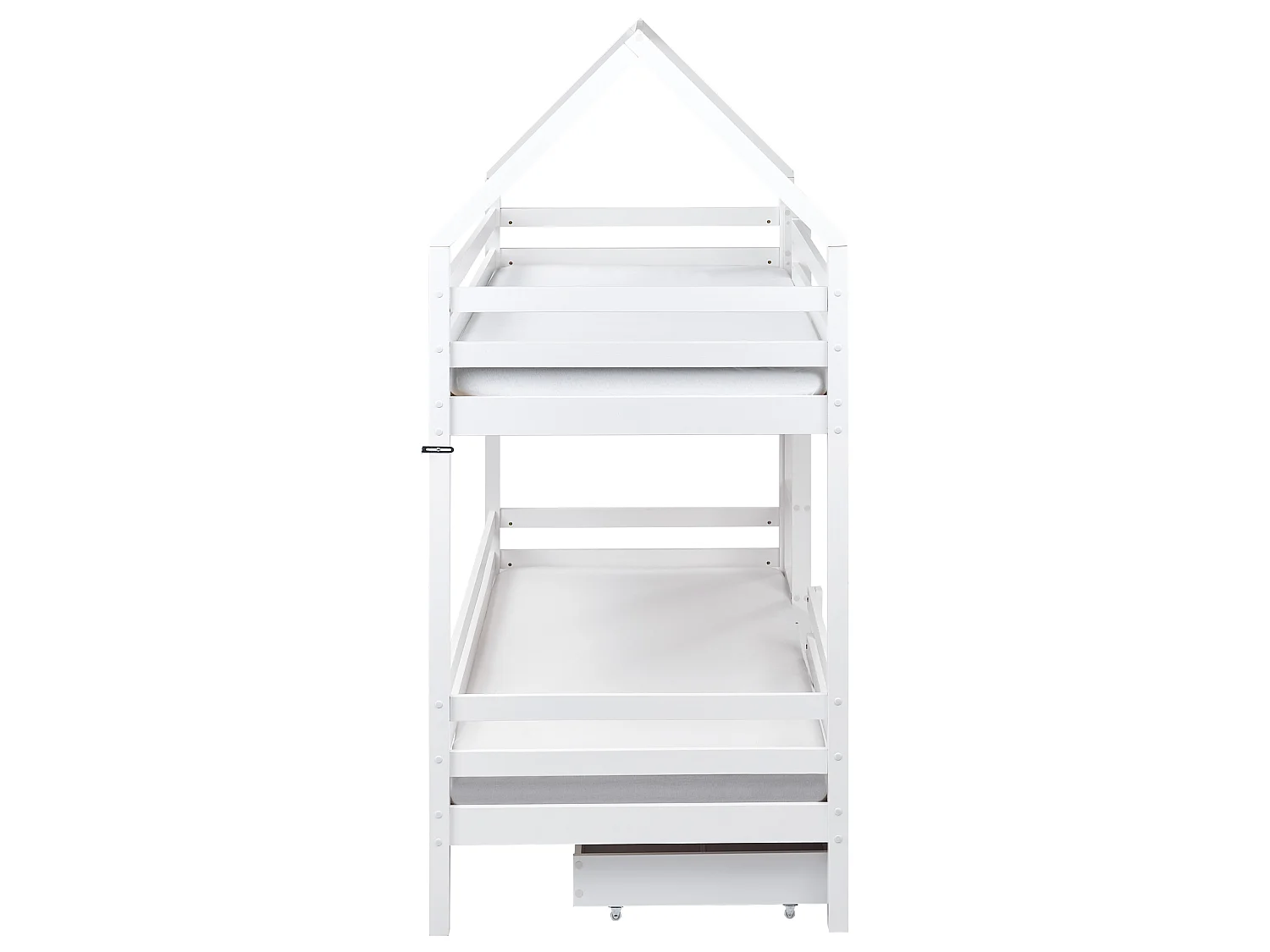Lit superposé Maison Bois de pin GIRGOLS 90 x 200 cm avec rangement Blanc