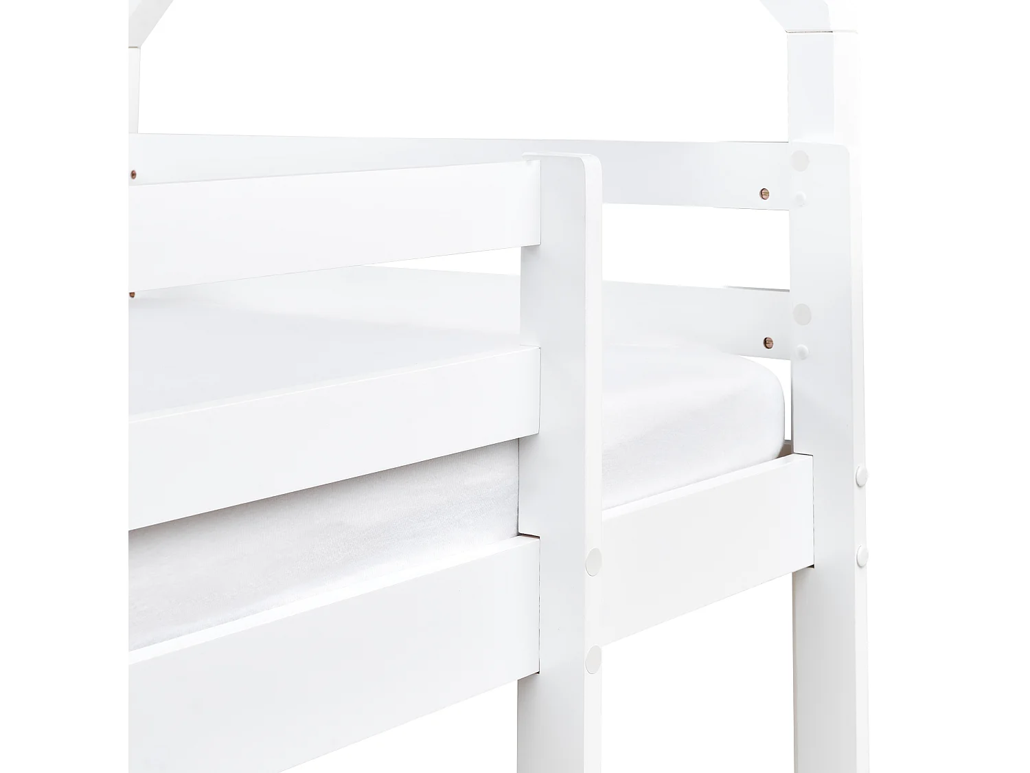 Lit superposé Maison Bois de pin GIRGOLS 90 x 200 cm avec rangement Blanc