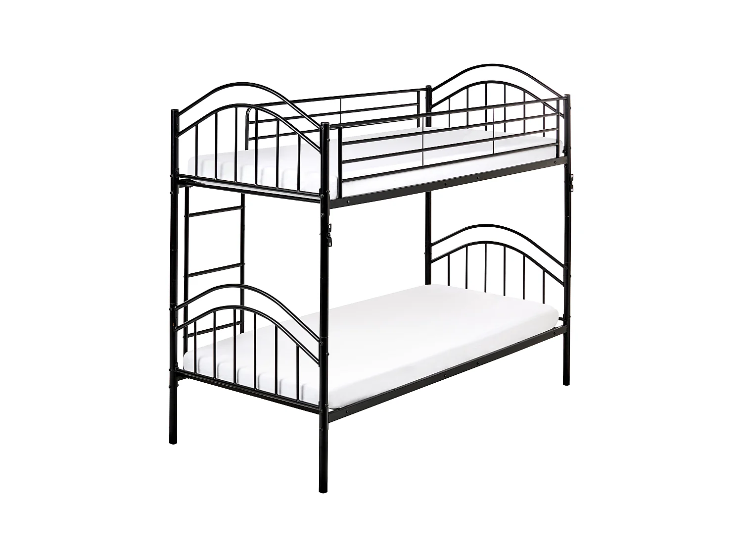 Lit superposé Métal CHARTRES 90 x 200 cm Noir