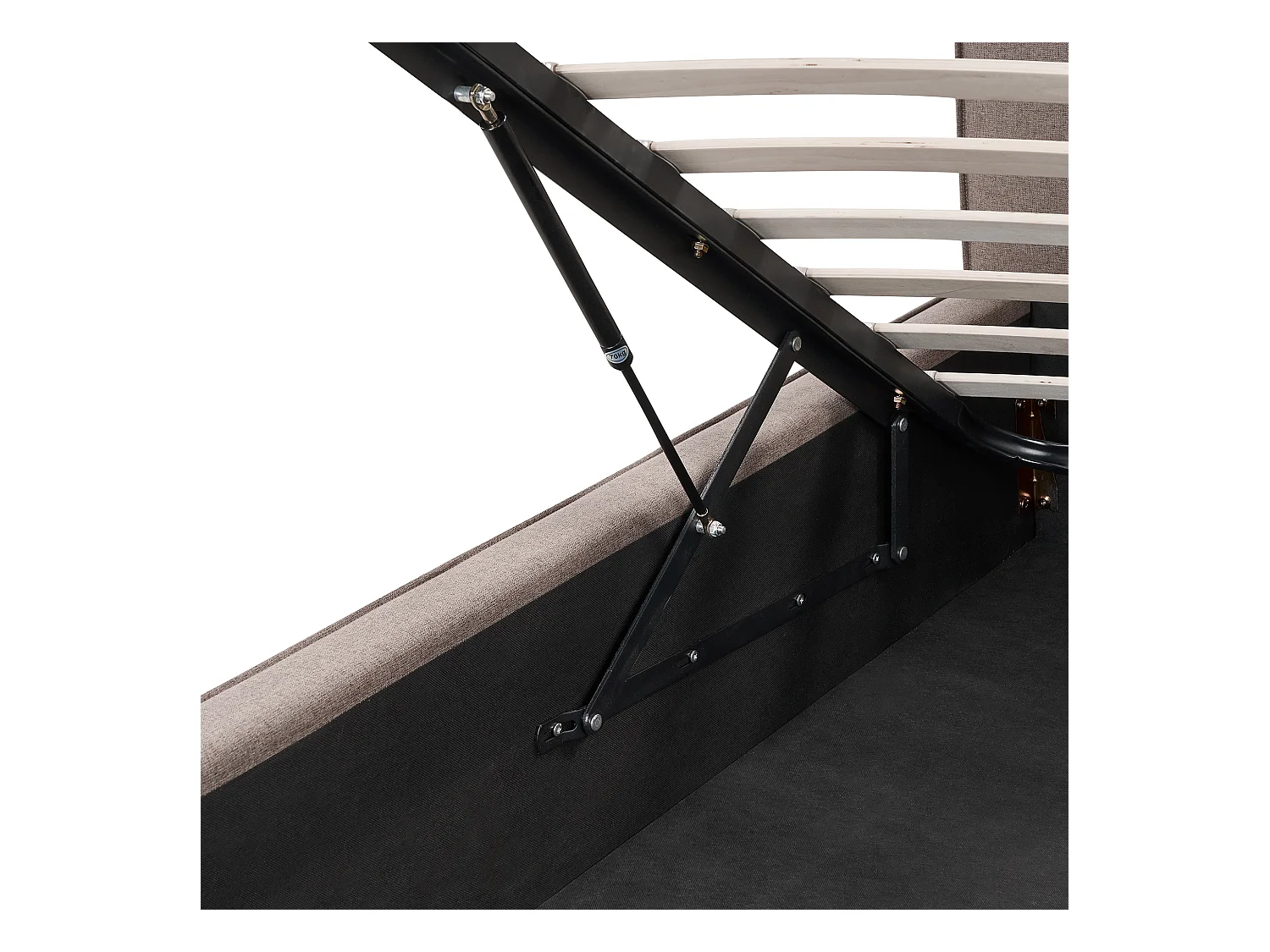 Lit ottoman Tissu MOISSAC 180 x 200 cm Taupe