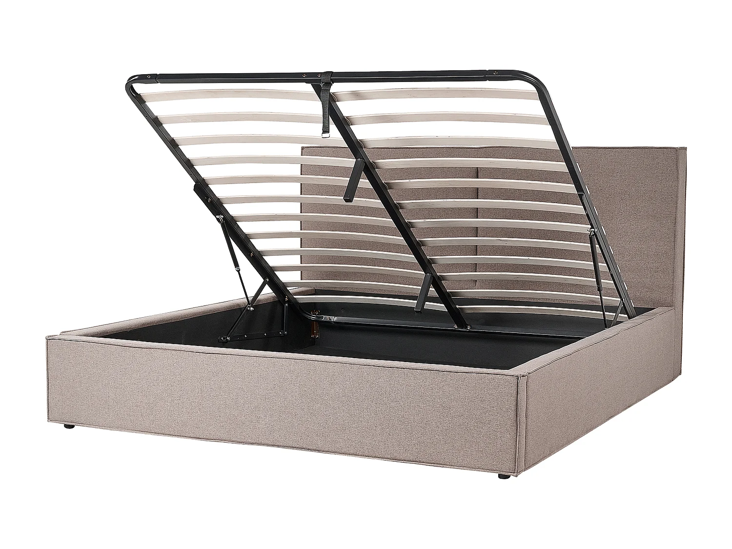 Cama baú Tecido MOISSAC 180 x 200 cm Taupe